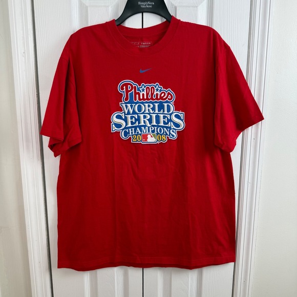 Nike Other - Nike Philadelphia Phillies 2008 World Series Champions T-Shirt‎ Red Large MLB